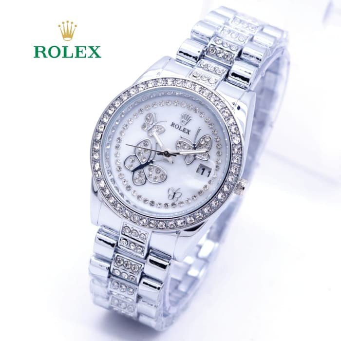 Jam Tangan Wanita Rolex Kupu Butterfly Rantai