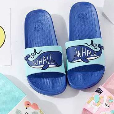 HappyOliver SUPER PROMO!! SANDAL WHALE Sandal selop karet lucu anak, Sandal anak dino lucu