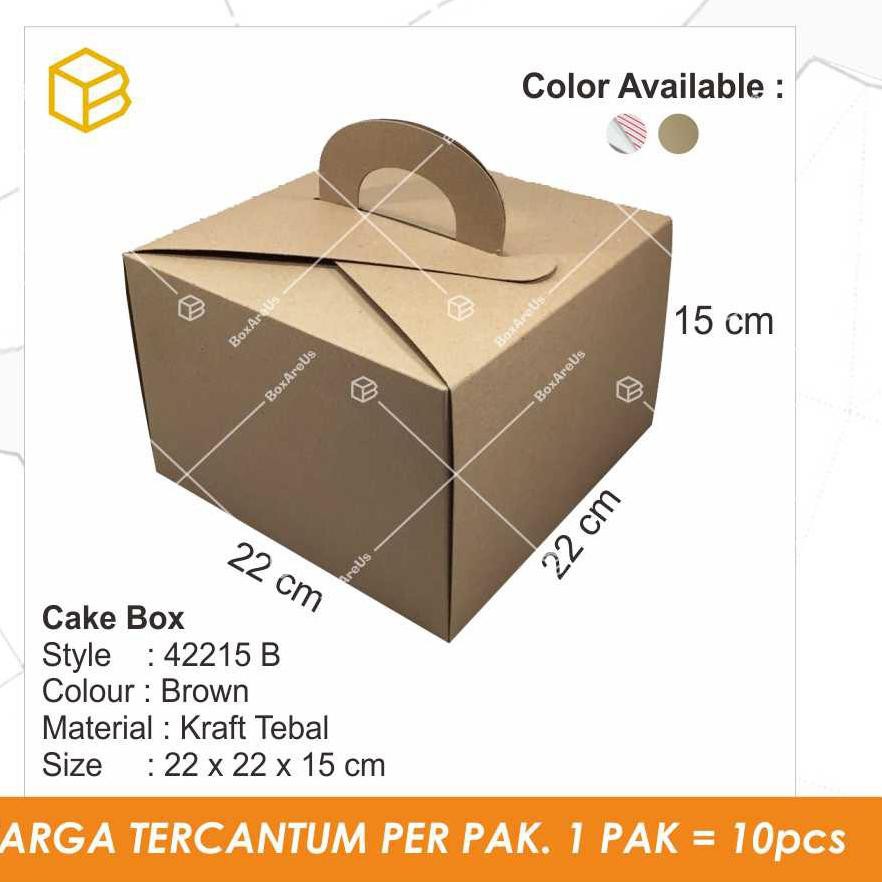 

Terkini Packaging, Dus Kotak Kemasan Box Kue, Gift Gable Cake Box - BROWN (10 pcs)