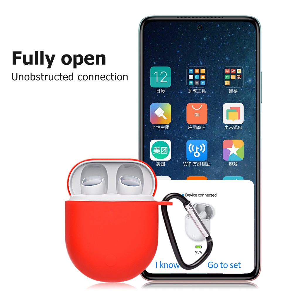 Soft Case Silikon TWS Xiaomi Buds 3 Pro / Redmi Airdots 3 Pro / Poco Buds Pro + carabiner