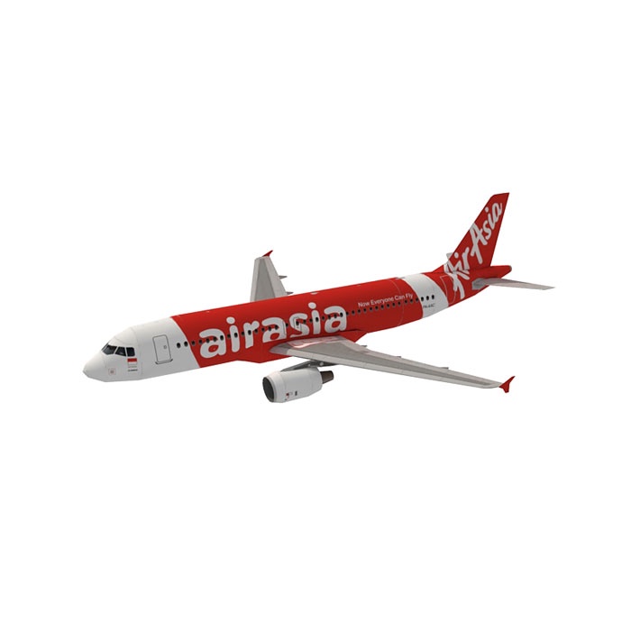 papercraft pesawat Airasia Airbus A320-200 ,kertas rakitan pesawat Airasia