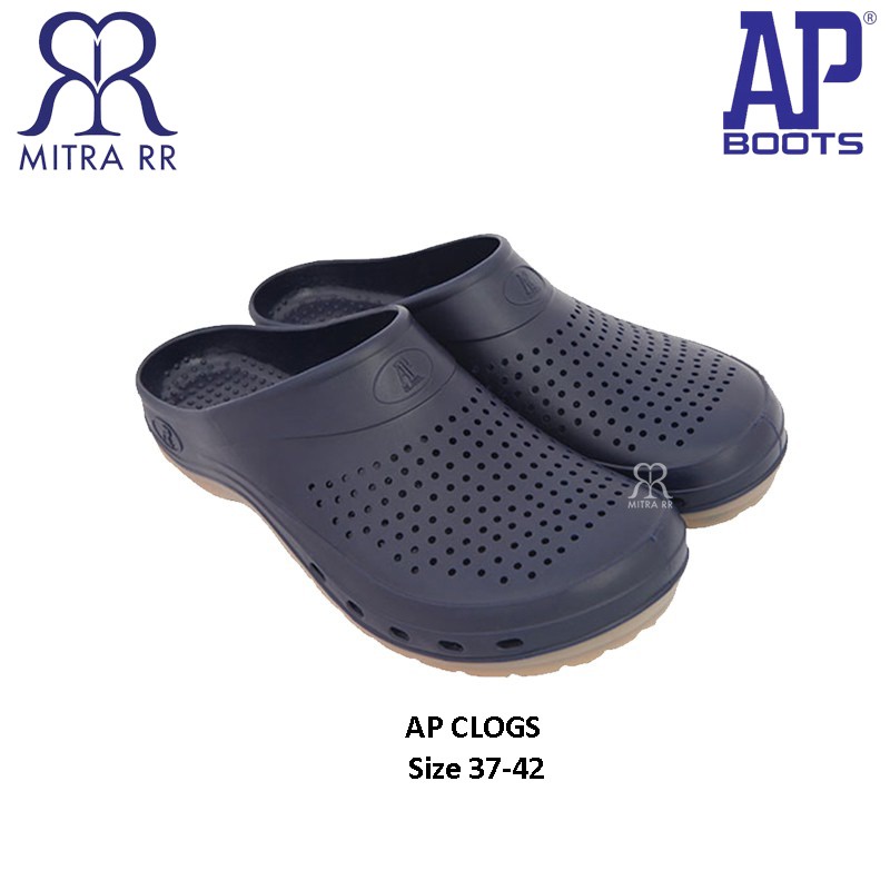 MitraRR AP Clogs Navy Hitam Cokelat AP Boots Sendal Pria Casual Anti Air Anti Slip