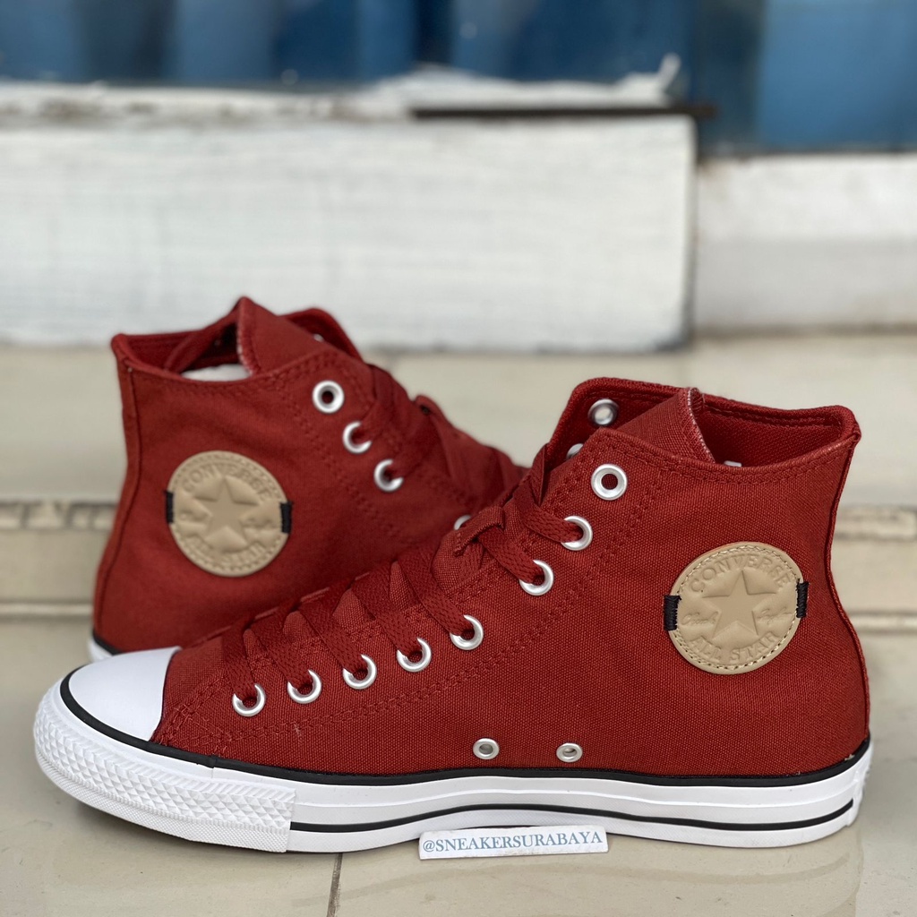 Converse CTAS Hi Mixed Material Pop Stitch Dark Terracotta