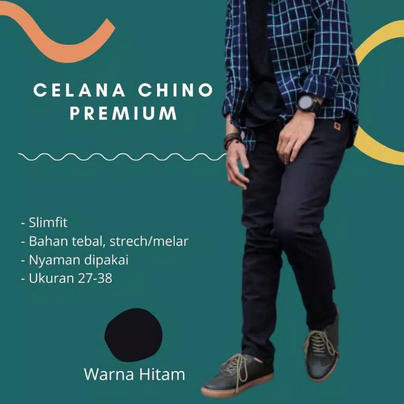 CELANA PANJANG PRIA Chino Slimfit KERJAHARIAN Santai Casual Formal  Size 27-38