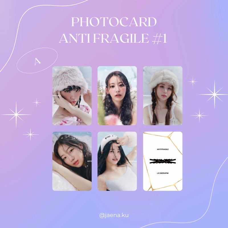 [LE SSERAFIM] PHOTOCARD LE SSERAFIM ANTI FRAGILE FROZEN AQUAMARINE IRIDESCENT OPAL‼️BACA DESKRIPSI‼️