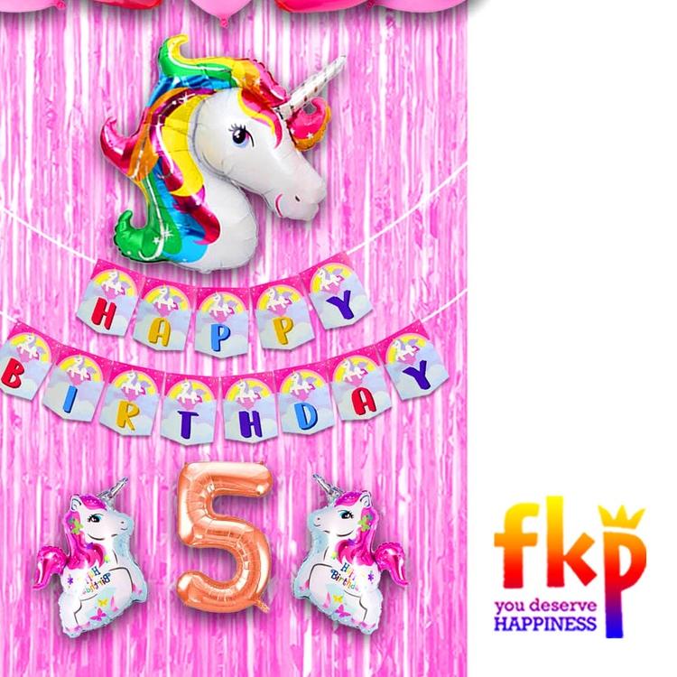 FUN KIDS PARTY Paket Simpel Dekorasi Ulang Tahun Anak Karakter Kartun/Set Dekor Ultah Anak Perempuan
