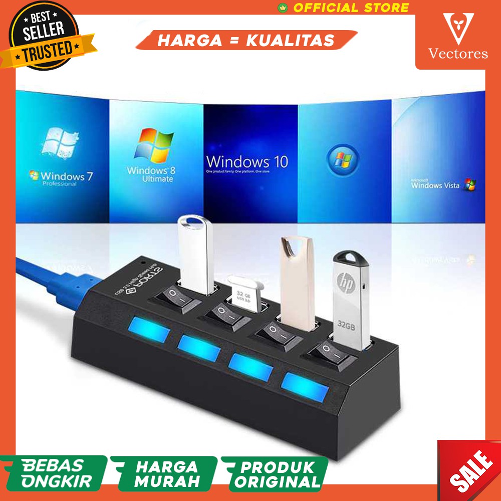 Colokan USB 3.0 HUB Dengan On Off Terbaru