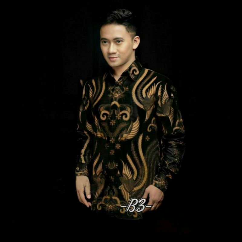 kemeja batik pria lengan panjang motif iroman series size m l xl xxl terlaris dan termurah