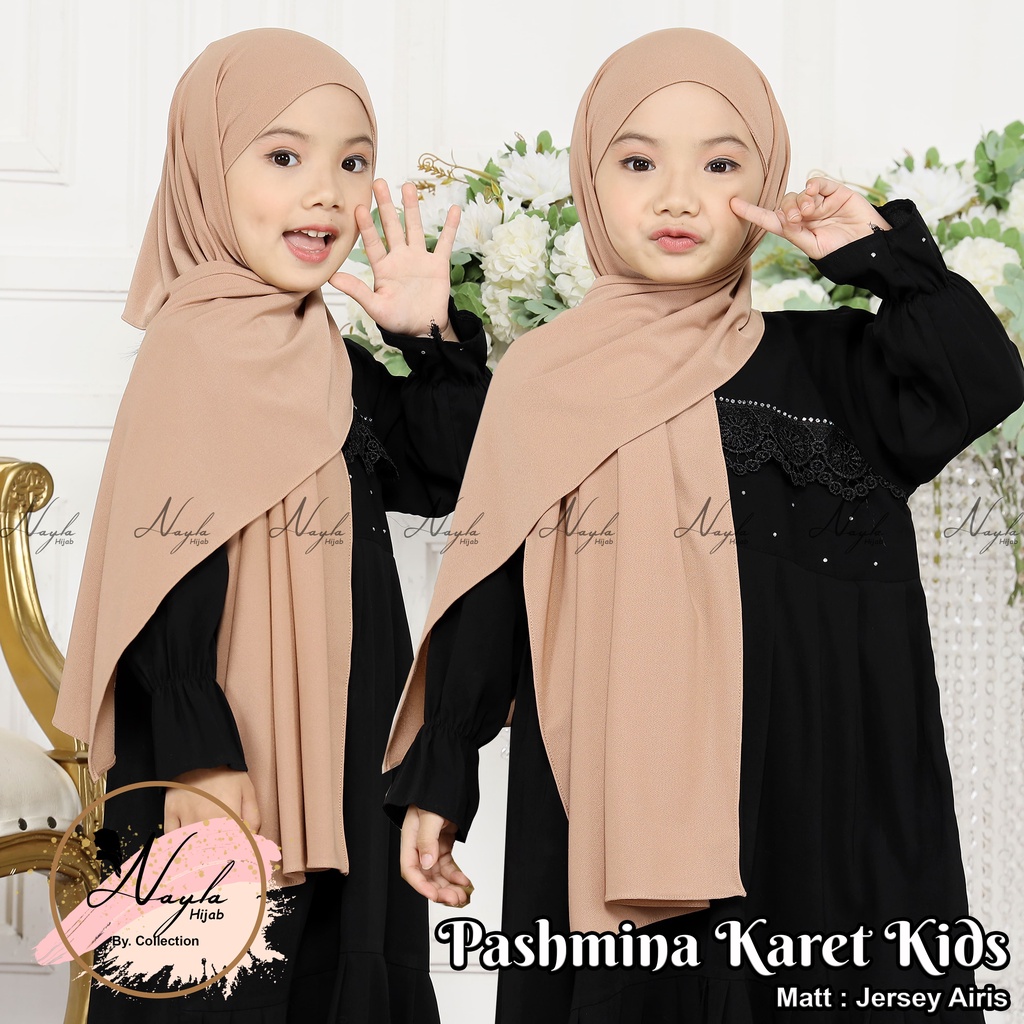 KERUDUNG PASHMINA INSTAN KARET KIDS HIJAB INSTAN ANAK JERSEY AIRIS TERBARU NAYLA HIJA'B