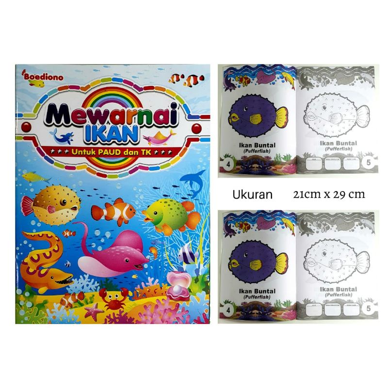 BOEDIONO - Buku Mewarnai Ikan Untuk Paud & Tk (ukuran 21x29)