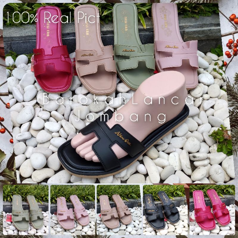 SANDAL KARET SLOP WANITA NEW ERA LB 10032 C 100% ORIGINAL BY NEW ERA