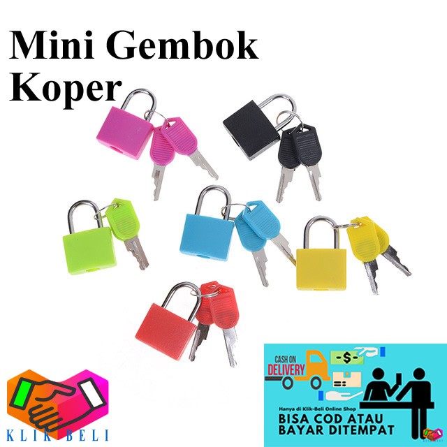 Gembok Mini Koper 23mm Dua Kunci Bagasi Tas Travel Jelly