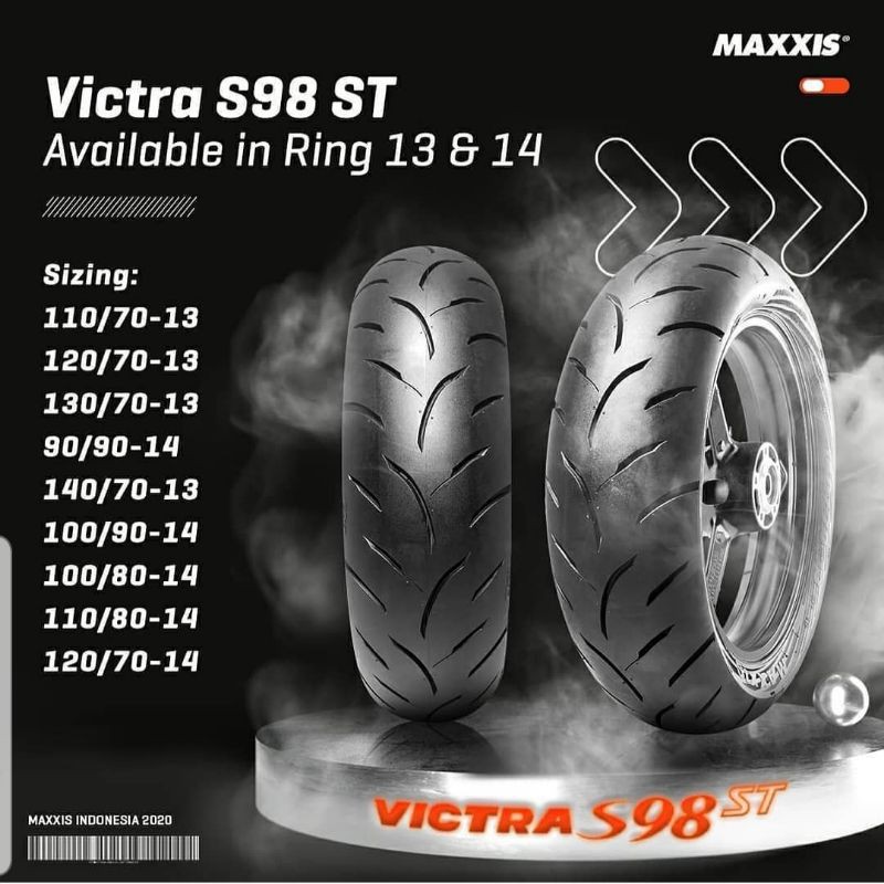 Paket Ban MAXXIS TL 110/70-13 & TL 130/70-13 (VICTRA S98ST) (SEPASANG) BAN YAMAHA NMAX