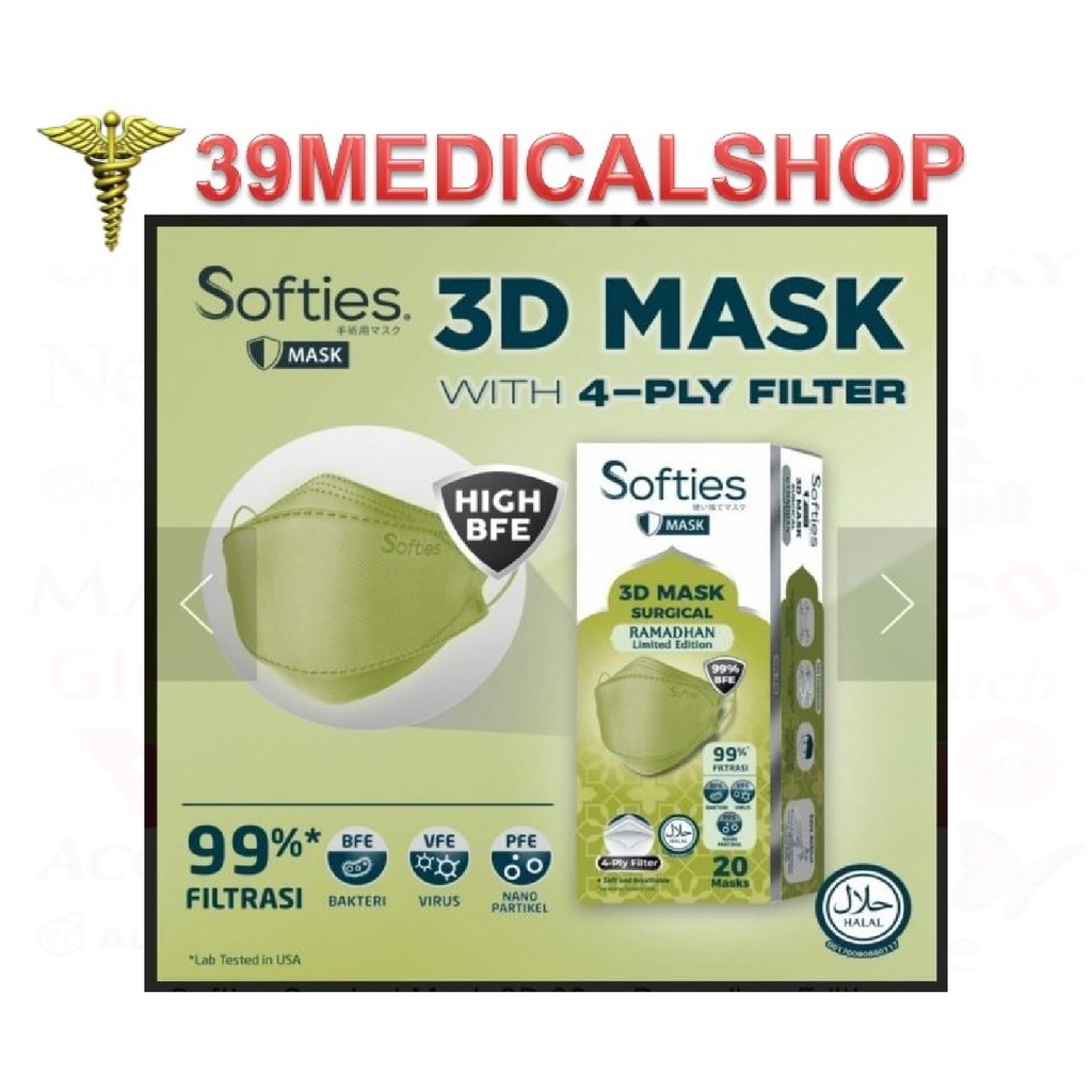 MASKER SOFTIES SURGICAL 3D 4PLY KF94 BOX ISI 20PCS
