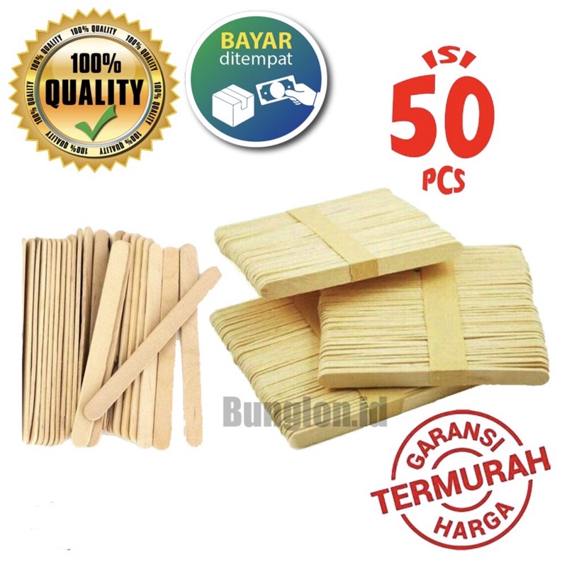 50 PCS STIK ES KRIM POLOS / STIK ES KRIM KERAJINAN TANGAN / STIK ESKRIM PREMIUM