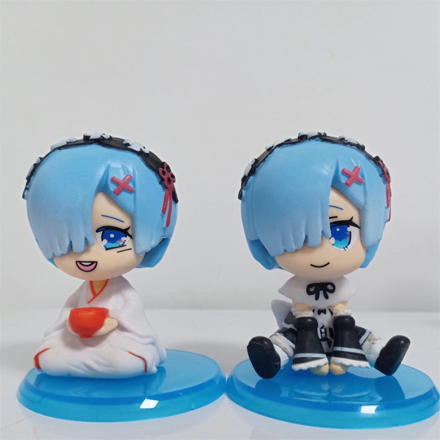 6pcs/set Anime Re:Life In A Different World From Zero Rem Ram Sitting