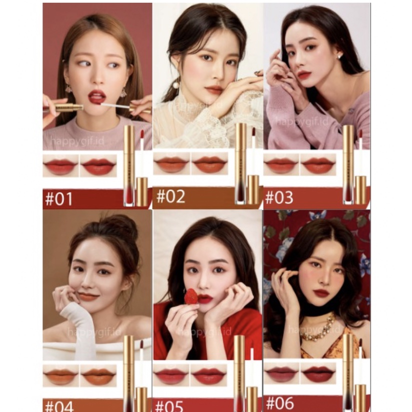 LAMEILA LIPSTICK LIP GLOSS LIP GLAZE GOLD LONG LAST TAHAN LAMA WARNA MERAH PELEMBAB BIBIR LA013