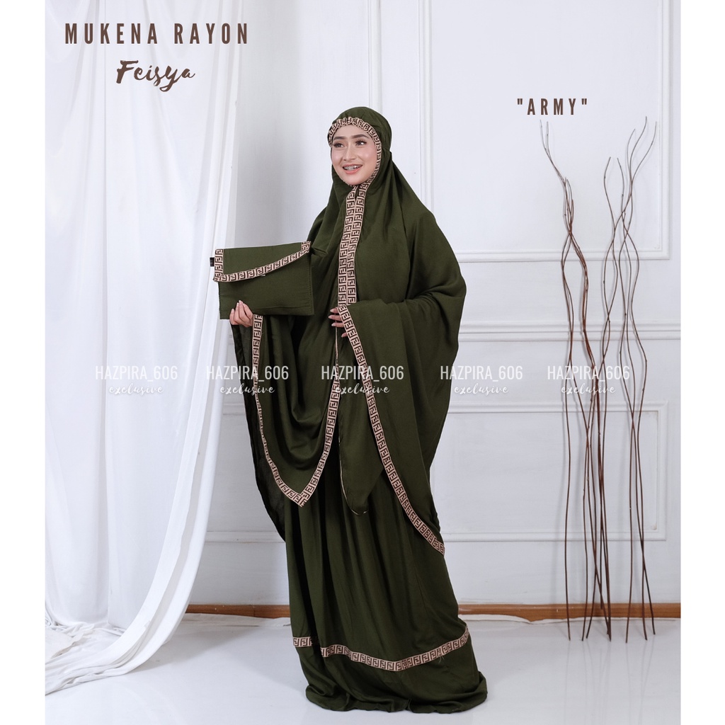 MUKENA DEWASA RAYON POLOS FEISYA JUMBO