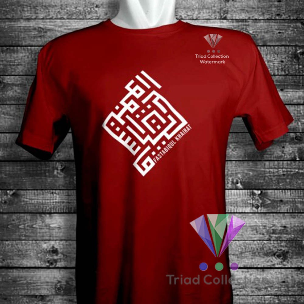 FASTABIQUL KHAIRAT | Kaos Dakwah Islami Cotton Combed 30s Premium Distro Baju Muslim Santri | 1487-1