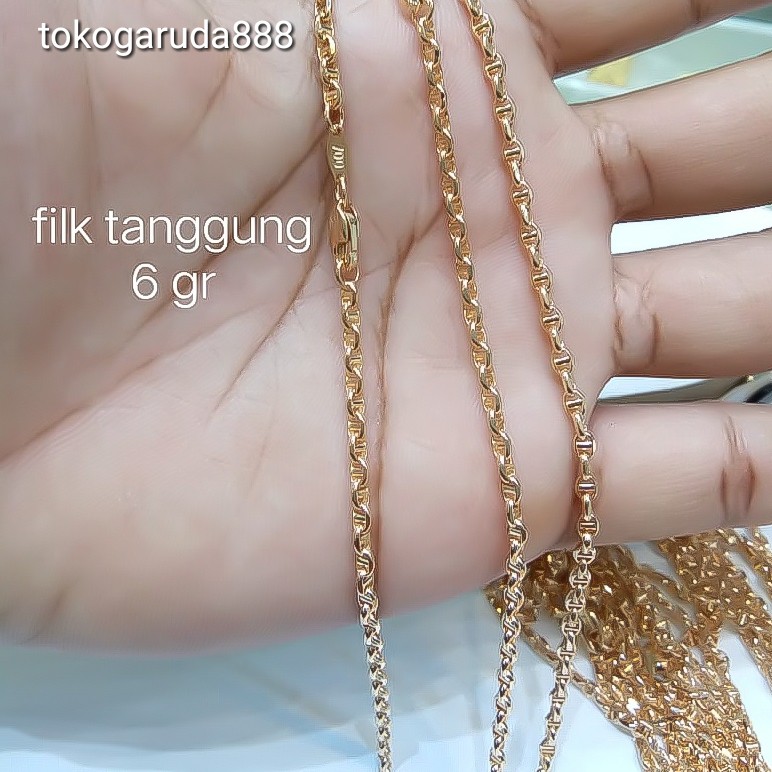 Rantai kalung anak dan dewasa emas asli kadar 700 70% filk kopi pecah tanggung 55cm cantik murah kilat ringan padat