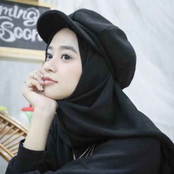 Topi Apolo Dewasa Hijab Korea Laki Perempuan Pelukis Newsboy Cap Apollo Hat Kain Katun Tebal Karet