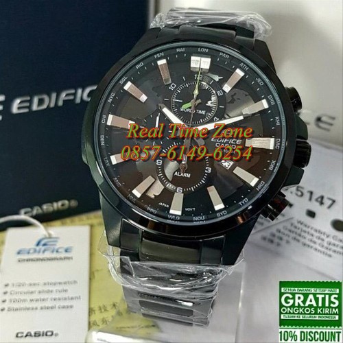 New Import Jam Tangan Grosir Real Casio Edifice EFR 303 Stainless Black Hadiah type EFR303