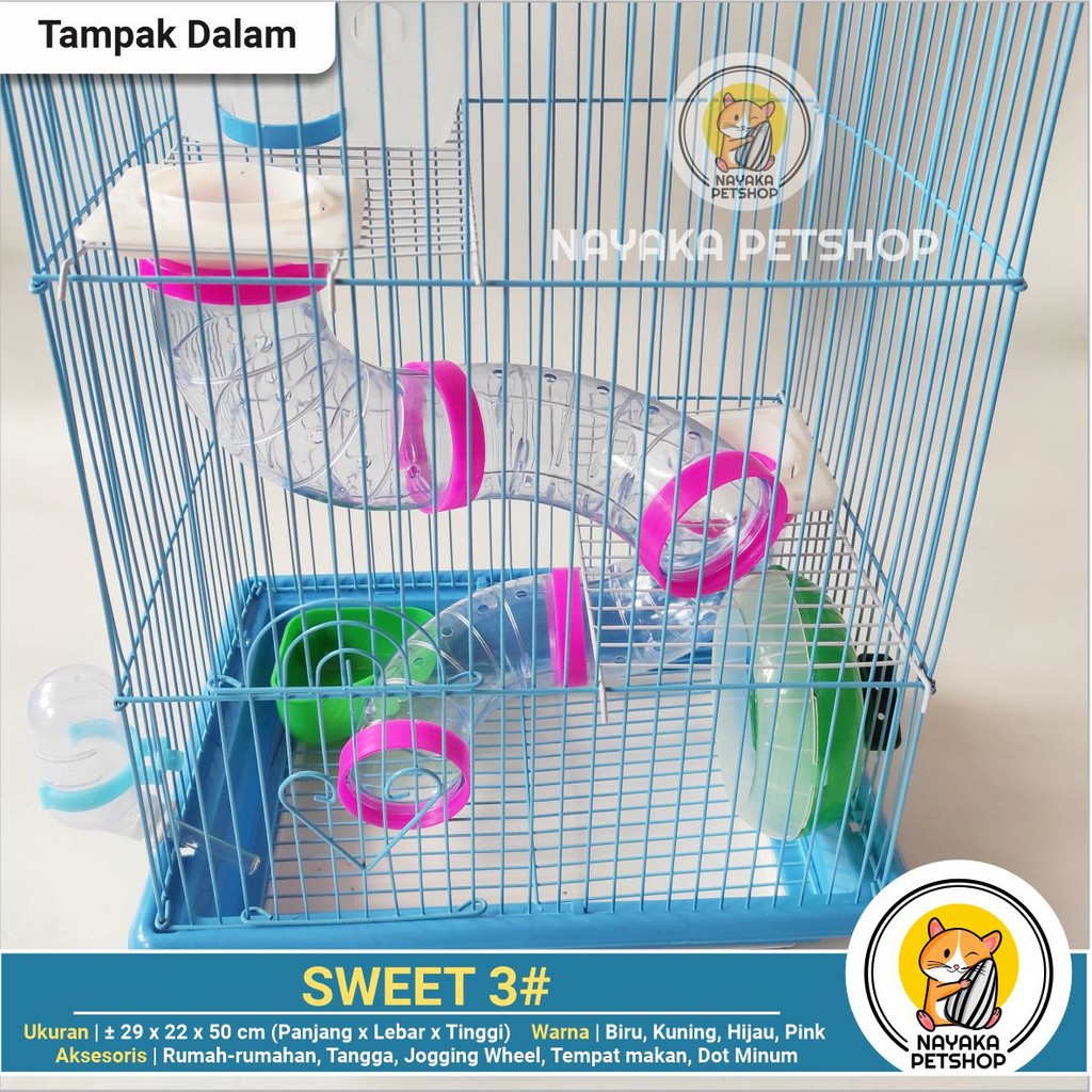 Sweet 3# Kandang Hamster Besar Tingkat 3 Lantai Murah