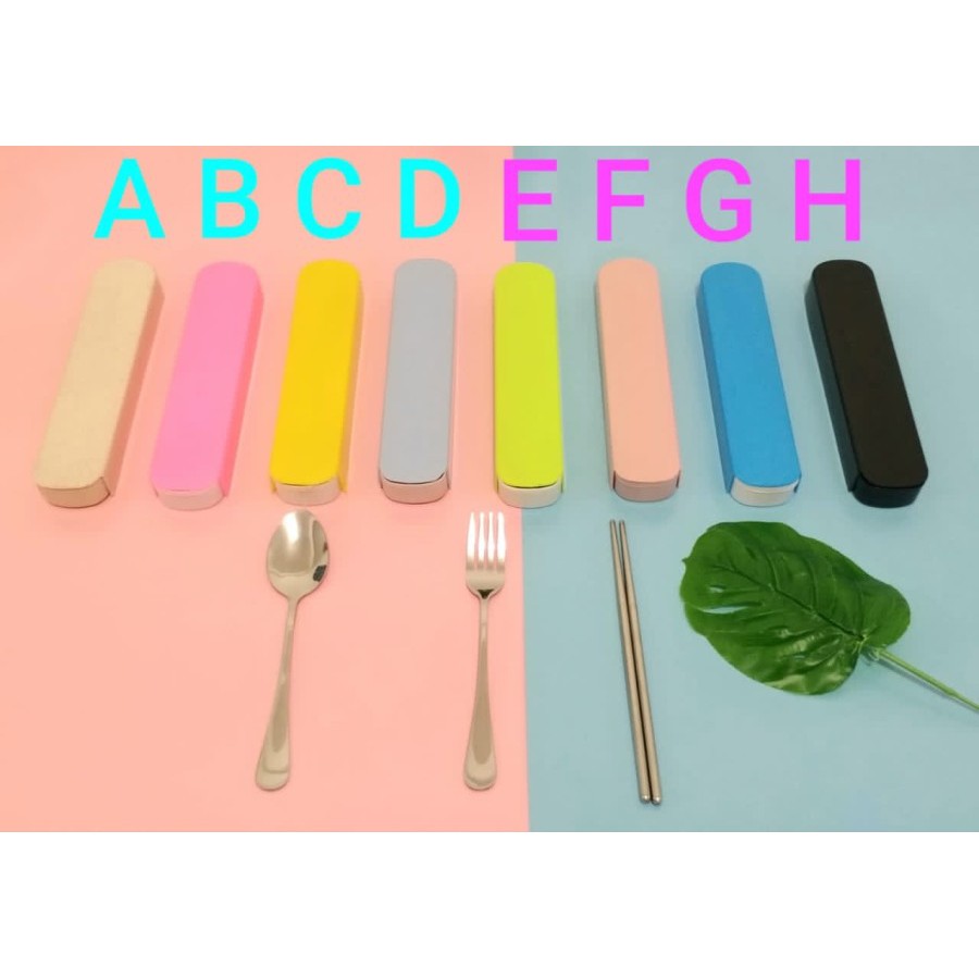 TRAVELMATE/Set Alat Makan (Sendok Garpu Sumpit) Stainless Steel tebal termurah!