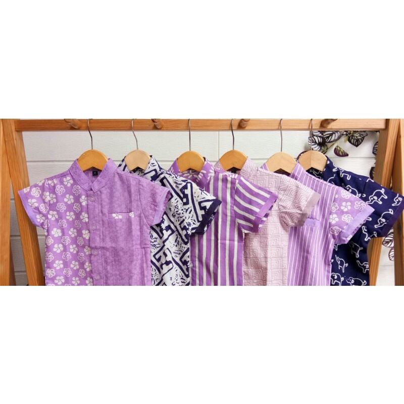 Kemeja Batik Anak Ungu by Rayhan Batik