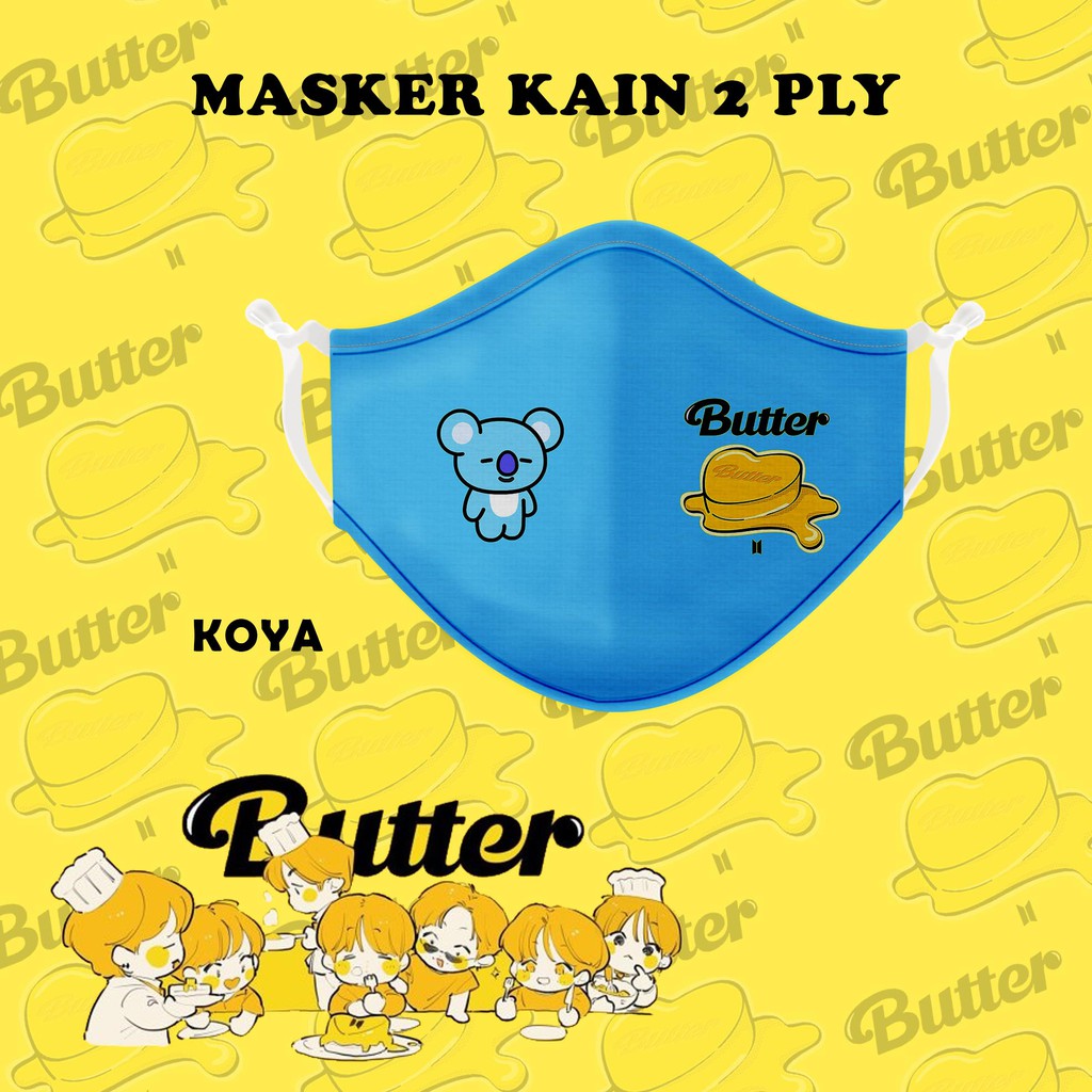 [MASKER] Kain 2 ply bts butter army premium quality digital printing