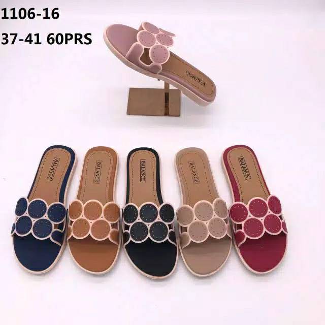 SANDAL JELLY KARET WANITA BALANCE SLOP