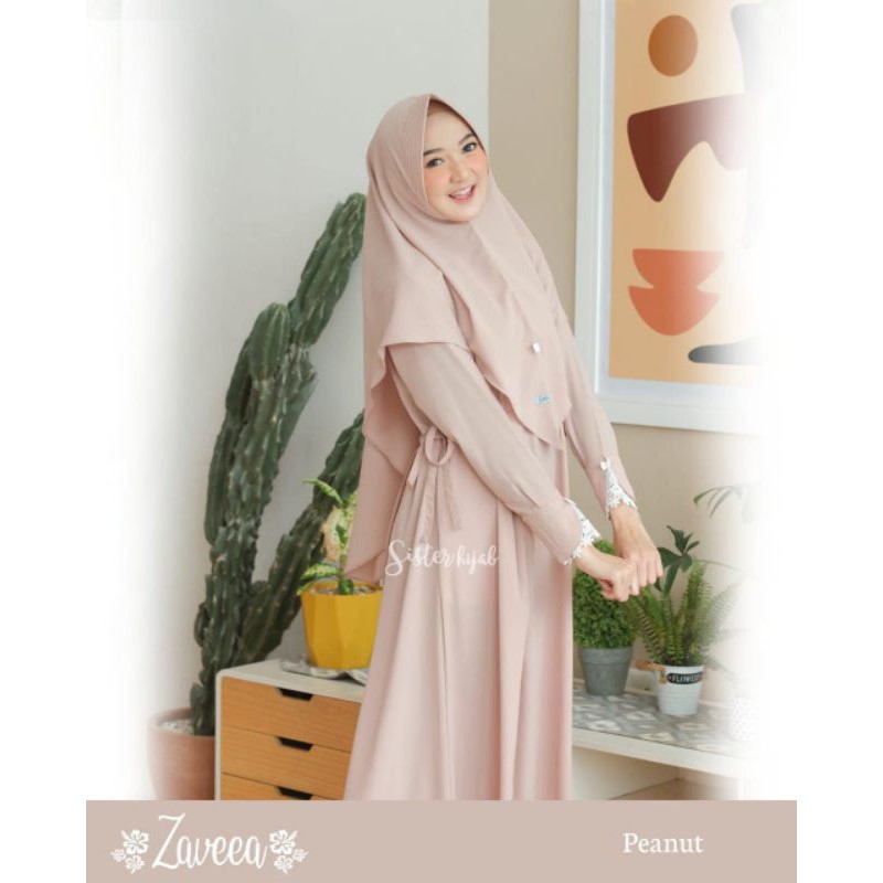 ZAVEEA DRESS GAMIS SET SYARI ORI SISTER HIJAB GAMIS BRANDED