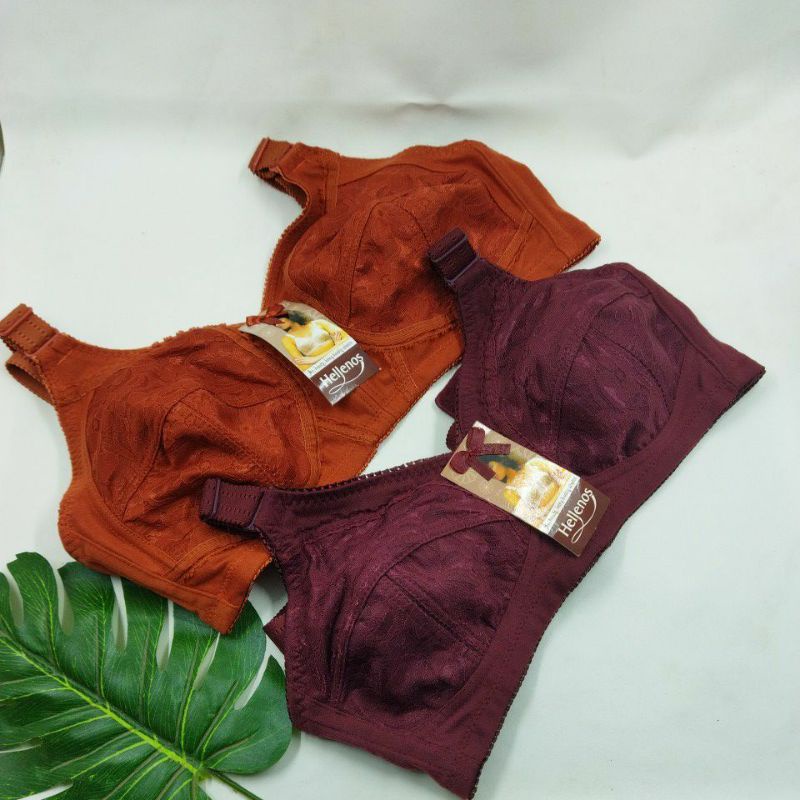 Bra tanpa kawat/tanpa busa/bra HELLENOS BRUKAT Full cup