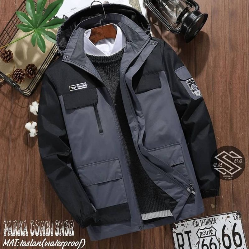 Jaket Parka Waterproof Kombinasi Warna | Jaket Parka Pria/Cowok Anti Air Berkualitas Premium Quality