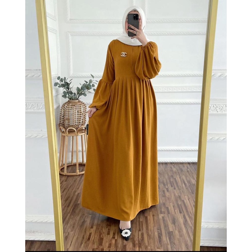 Zaskya Maxy Dress Crincle Airflow Premium Bahan Crincle Airflow