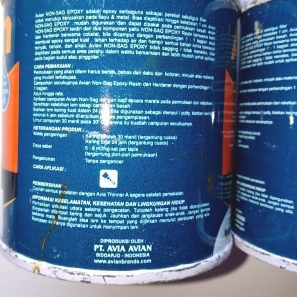 

❊ Lem Epoxy NON SAG Avian 2 komponen 800gr perset khusus untuk Kapal ♦