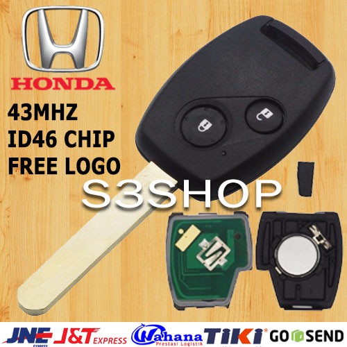 Remote Kunci Chip 2 Tombol Transponder Remote PCB Honda Brio Mobilio CR-V Civic Jazz