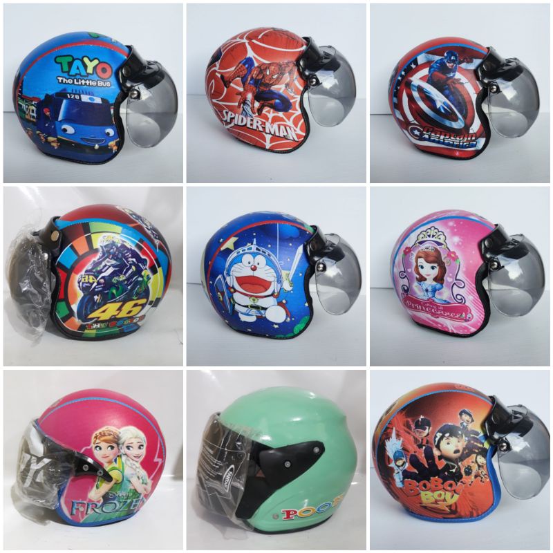 helm bogo retro anak  2-7 tahun busa lembut nyaman