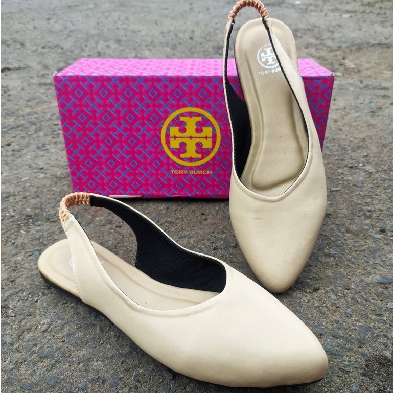 Tory Mules Stiletto - Sepatu Flat Shoes Wanita Terbaru Flat Tali Polos Cewek Kekinian Kerja Flatshoes Pesta Murah Best Seller