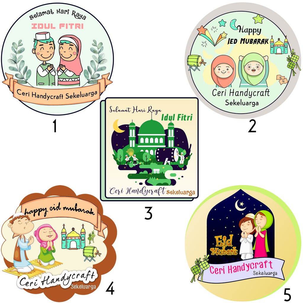 

CETAK Stiker Lebaran uk.diameter 6cm READY DESAIN hanya ganti nama saja