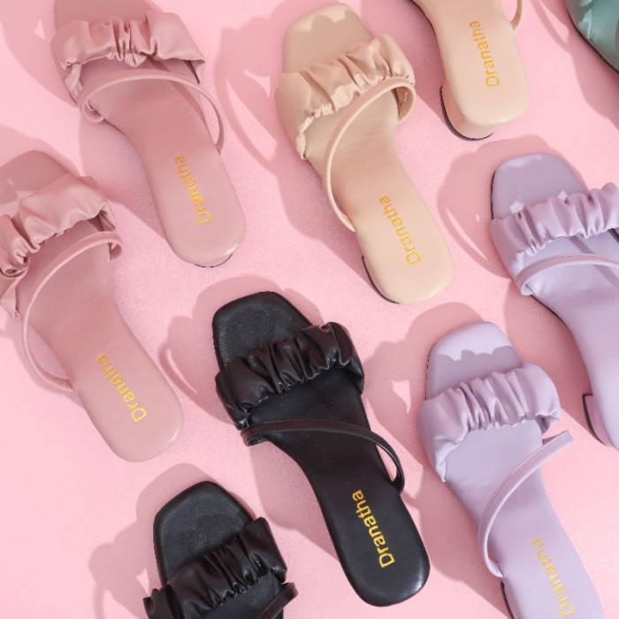 Sandal Sepatu Cewek NATALIE DRANATHA HEELS WANITA Original - Olive/hiaju, 39 Sendal Sepatu Cewek Mur