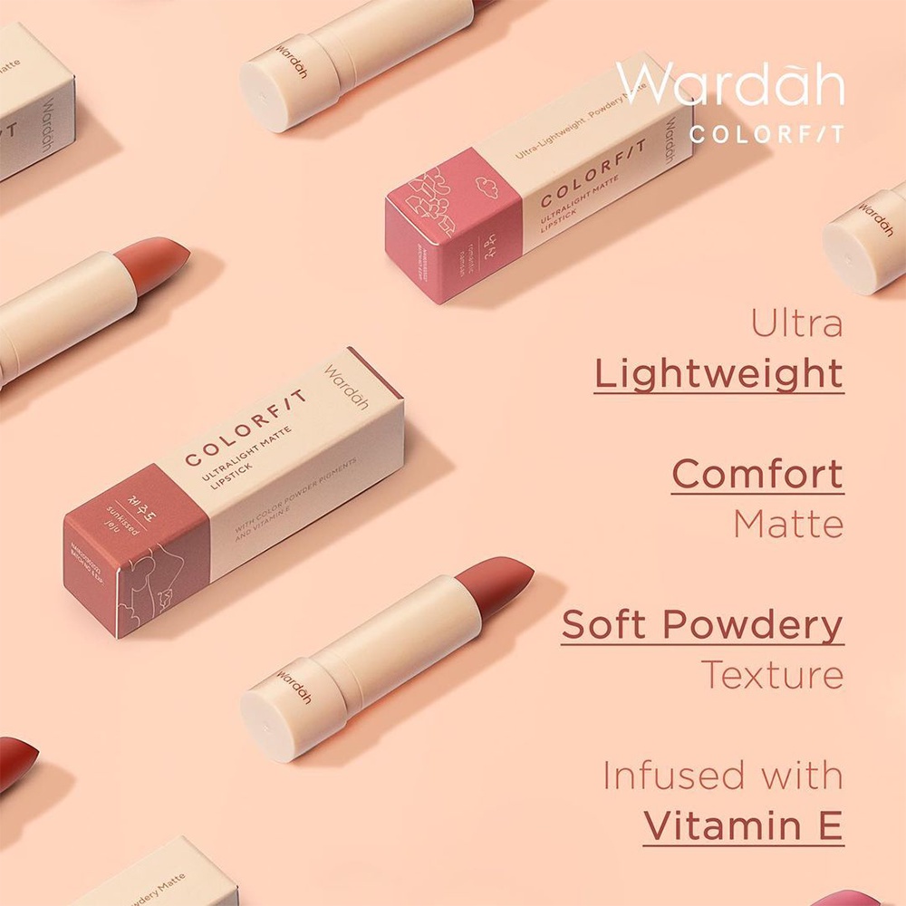 ❤ BELIA ❤ WARDAH Colorfit Ultralight Matte Lipstick 3.6g | lipstik mate wardah | Baby Bunny | BPOM