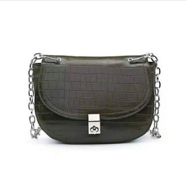 Stradivarius croco sling bag
