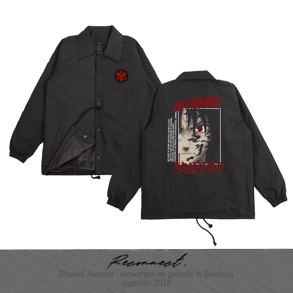 Reconnect Coach Jacket Anime Jepang Naruto Sasuke Uchiha - Unisex