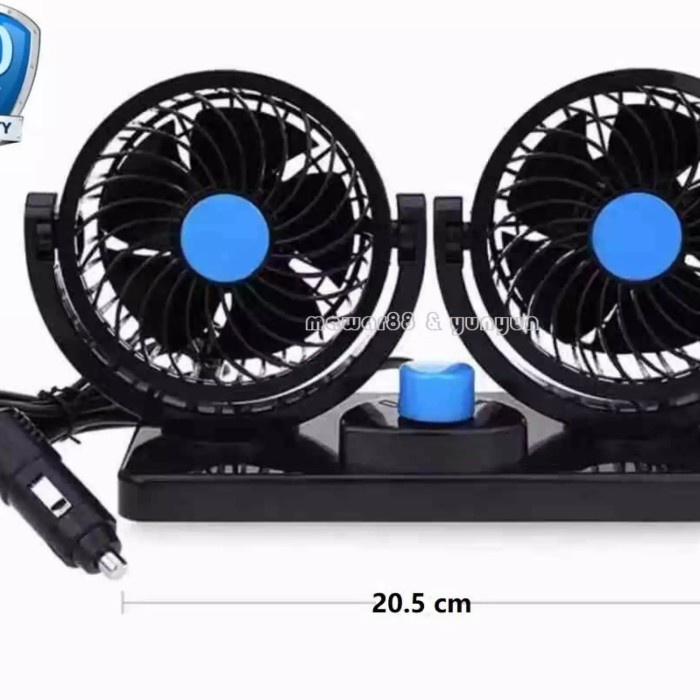 Kipas Angin Mobil Dashbord Dobel Mini Fan 360° Universal Tombol Speed