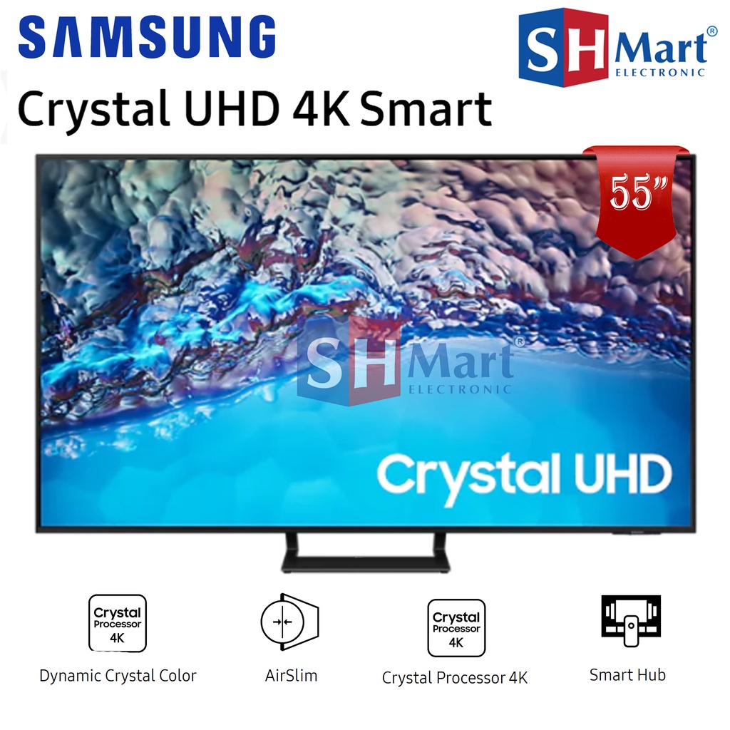 TV SAMSUNG CRYSTAL UHD 4K SMART TV 55 INCH UA55BU8500KXXD 55BU8500 FREE SOUNDBAR 2022 GARANSI RESMI (KHUSUS MEDAN)