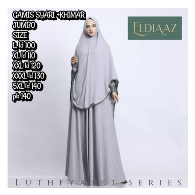 Ns FC Najibah Gamis Jumbo Syar'i size L XL XXL XXXL 4L dan 5L Muslim Modis Modern White Mach HC