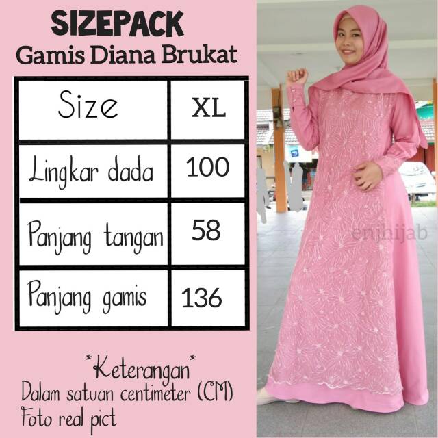 Fashion Muslim Gamis Panjang Dress Wanita Muslimah Diana