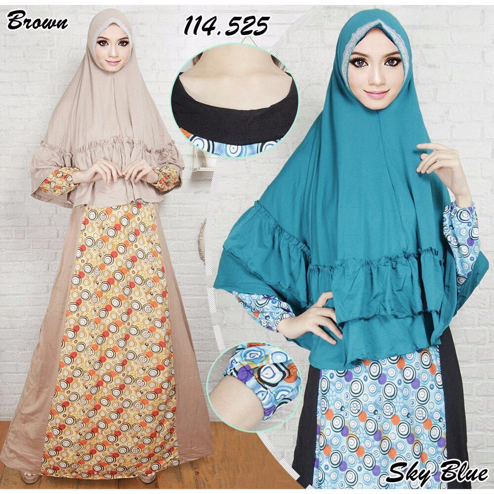 Setelan Hijab Syari Widya / Baju Gamis Set Bergo / Busana Muslim