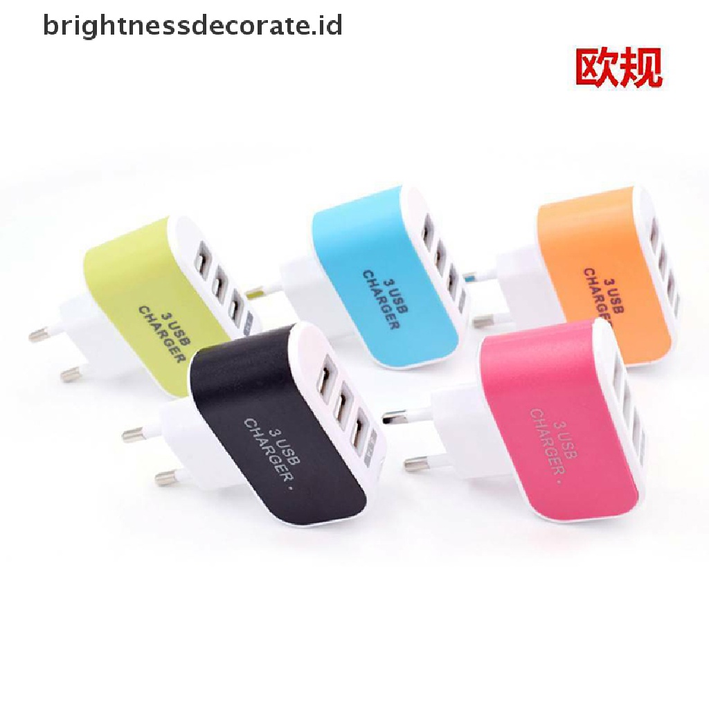 (Birth) Adapter Charger Dinding 3 Port Usb 3.1a Fast Charging Plug Eu (Id)